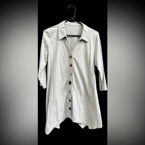 Soft Surroundings Cream Button-Down Shirt